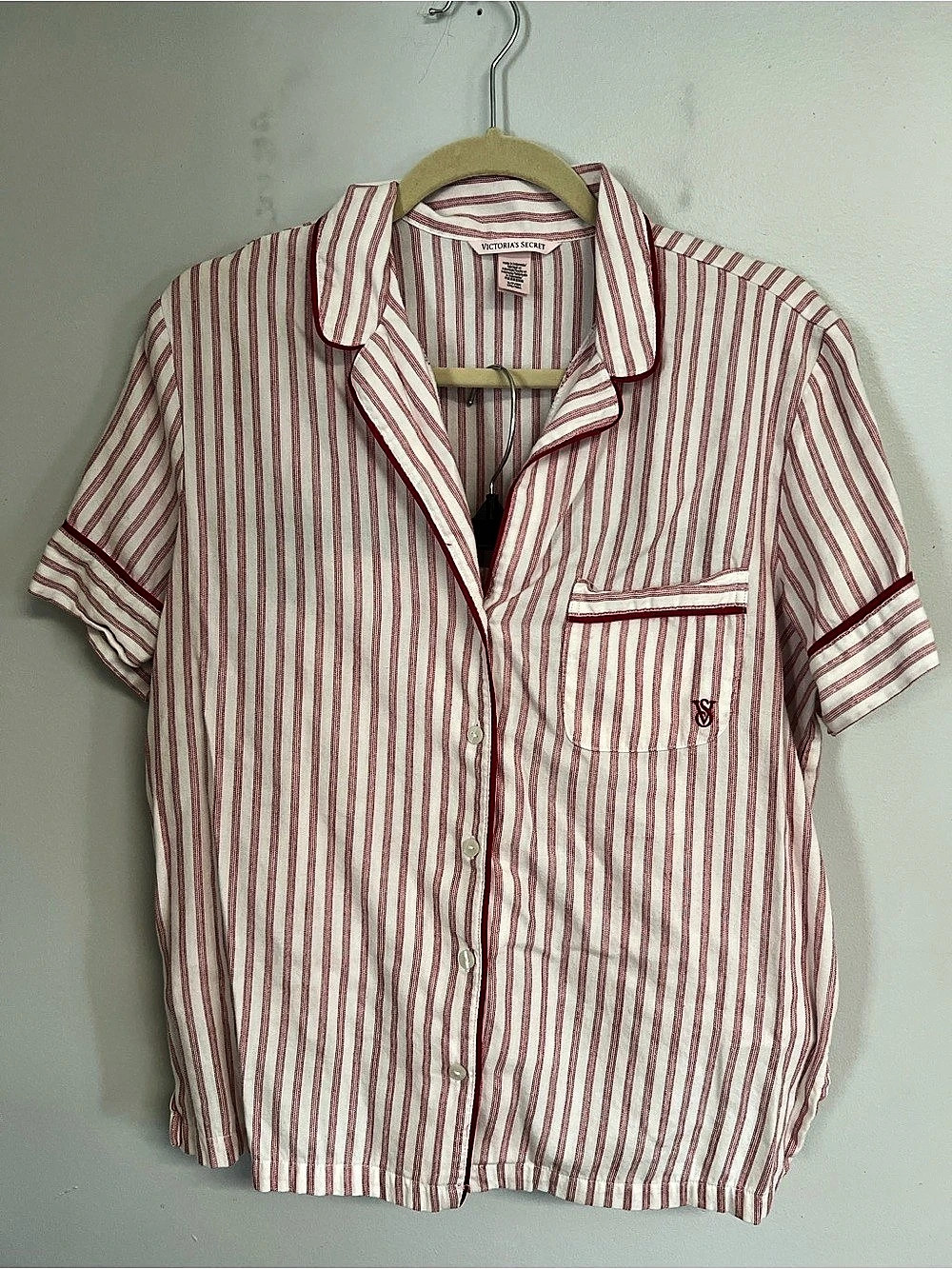 Victoria's Secret SoSoft Modal Short Pajama Set White & Red Small